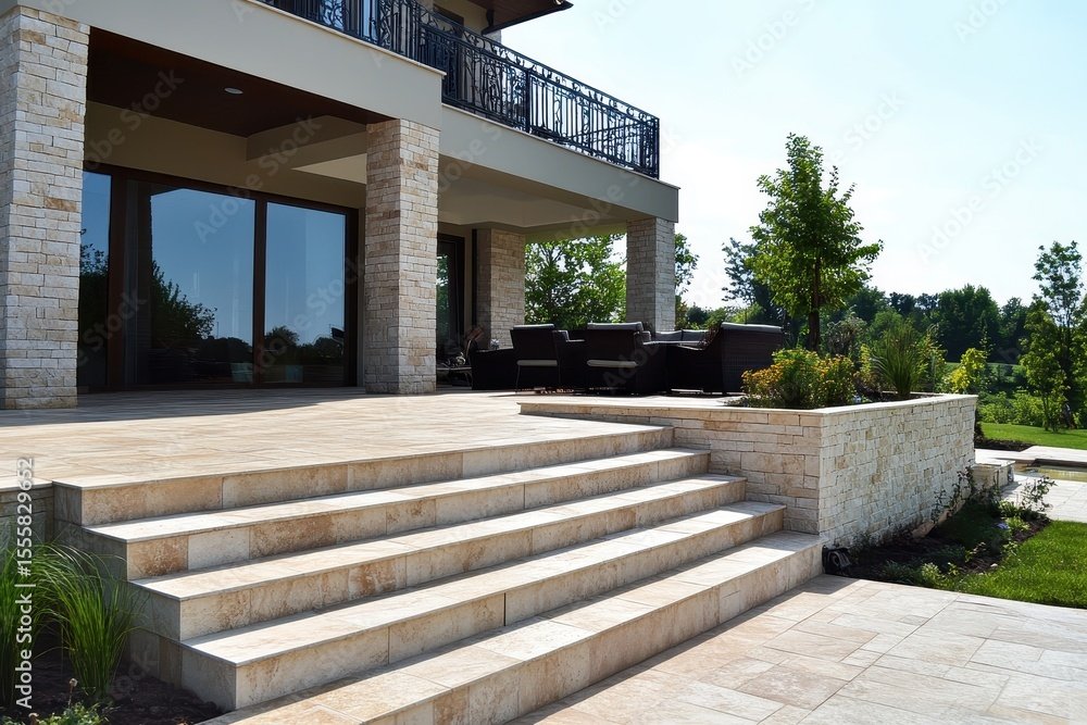 Terrasse moderne avec mobilier extérieur élégant